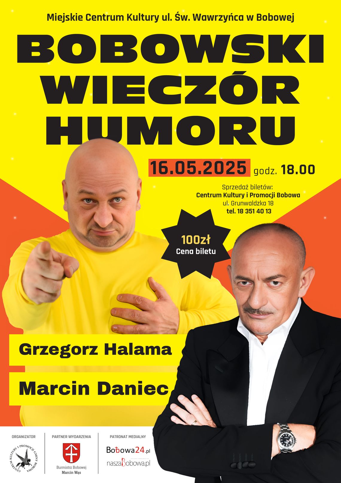 Marcin Daniec i Grzegorz Halama w Bobowej – „Bobowski Wieczór Humoru” | imprezy - halogorlice.info