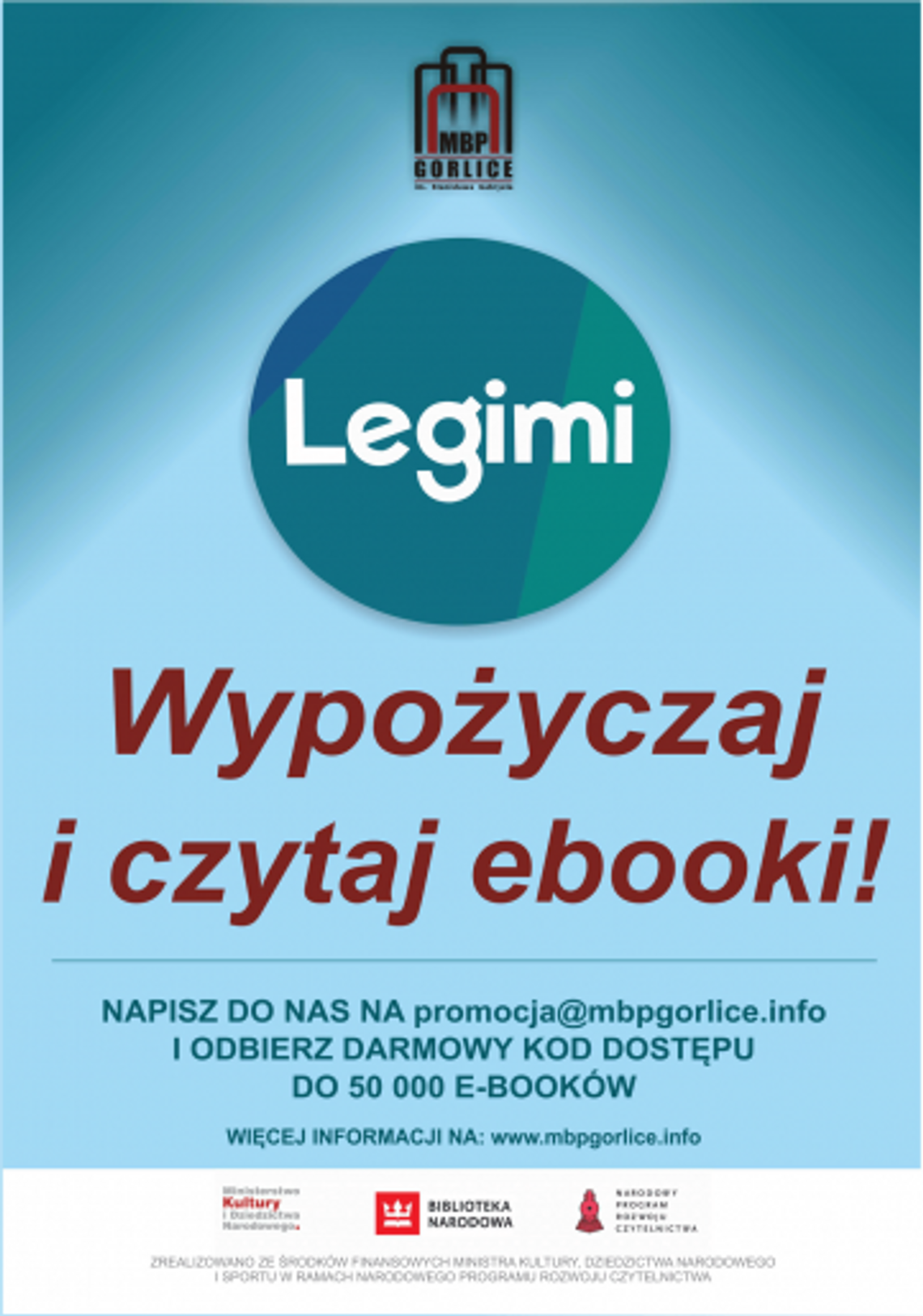 MBP w Gorlicach rozdaje darmowe kody do platformy Legimi