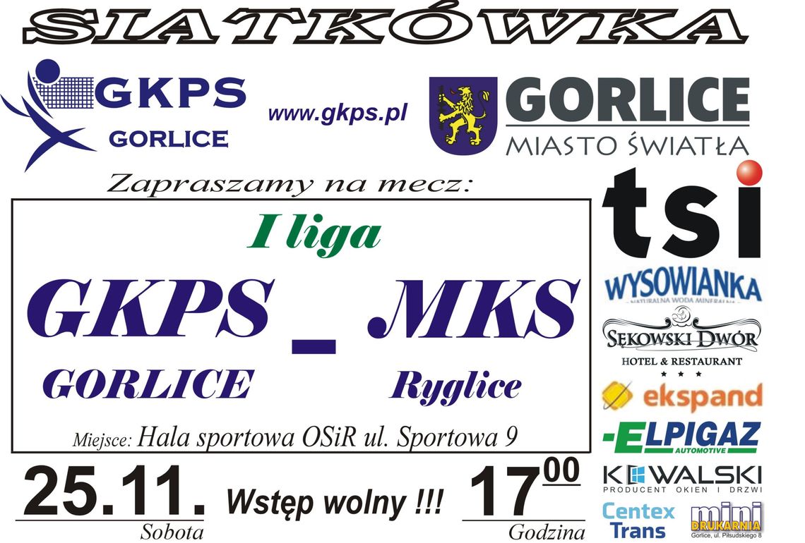 Mecz 1. ligi siatkówki: GKPS Gorlice – MKS Ryglice | halogorlice.info
