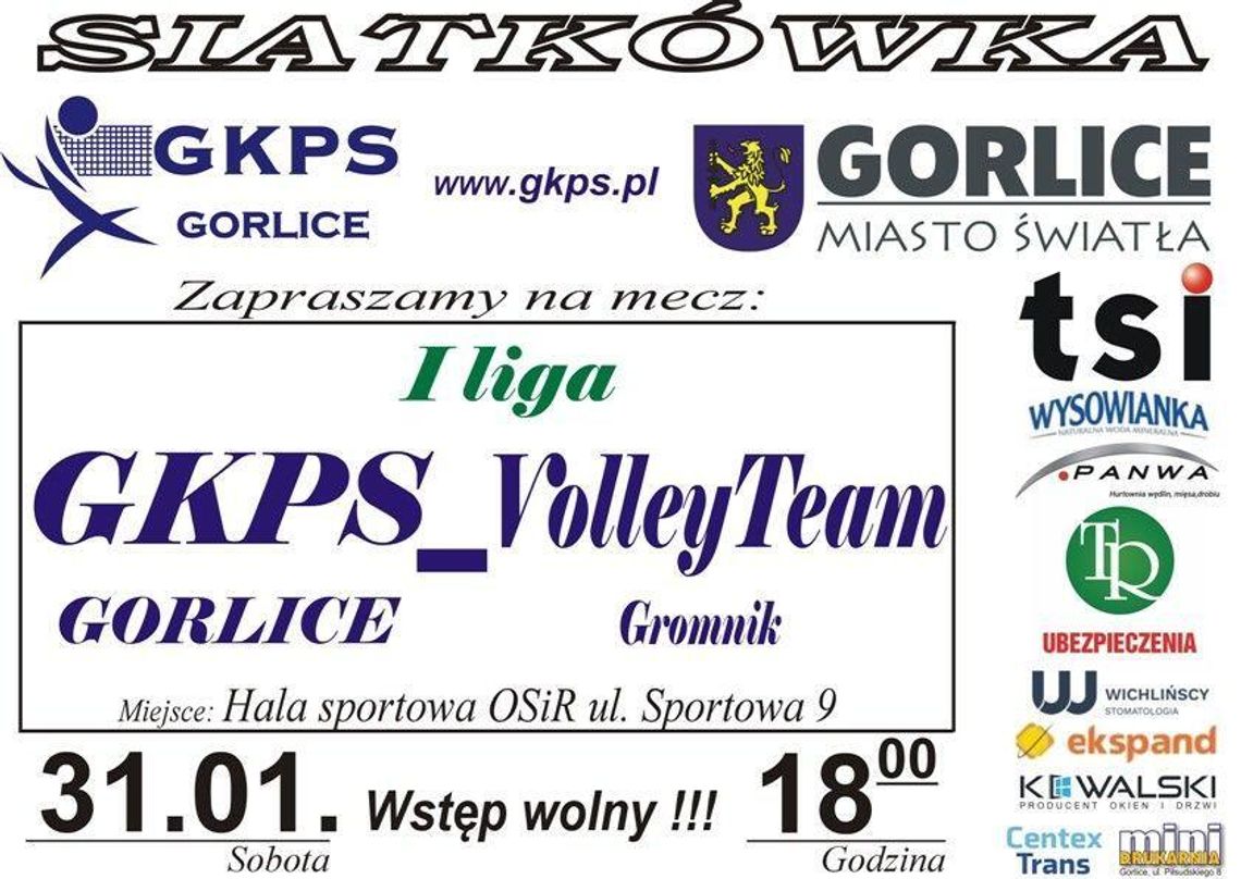 Mecz GKPS Gorlice - OLLEYTEAM Gromnik | zapowiedzi wydarzeń - halogorlice.info