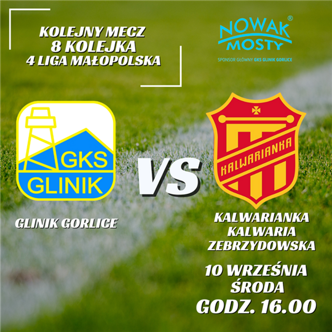 Mecz Glinik Gorlice – Kalwarianka | halogorlice.info Plakat zapowiadający wydarzenie Mecz Glinik Gorlice – Kalwarianka