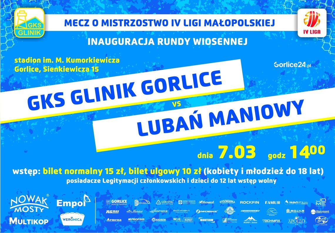 Mecz Glinik Gorlice - Lubań Maniowy | zapowiedzi  wydarzeń - halogorlice.info