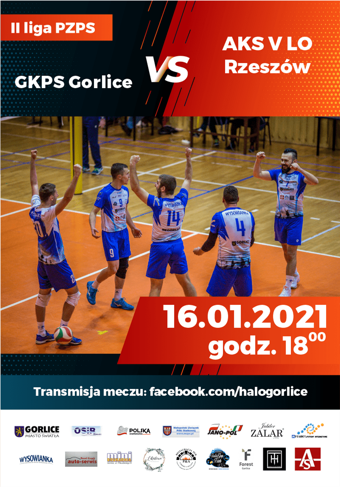 Mecz II ligi siatkówki mężczyzn: GKPS Gorlice - AKS V LO Rzeszów