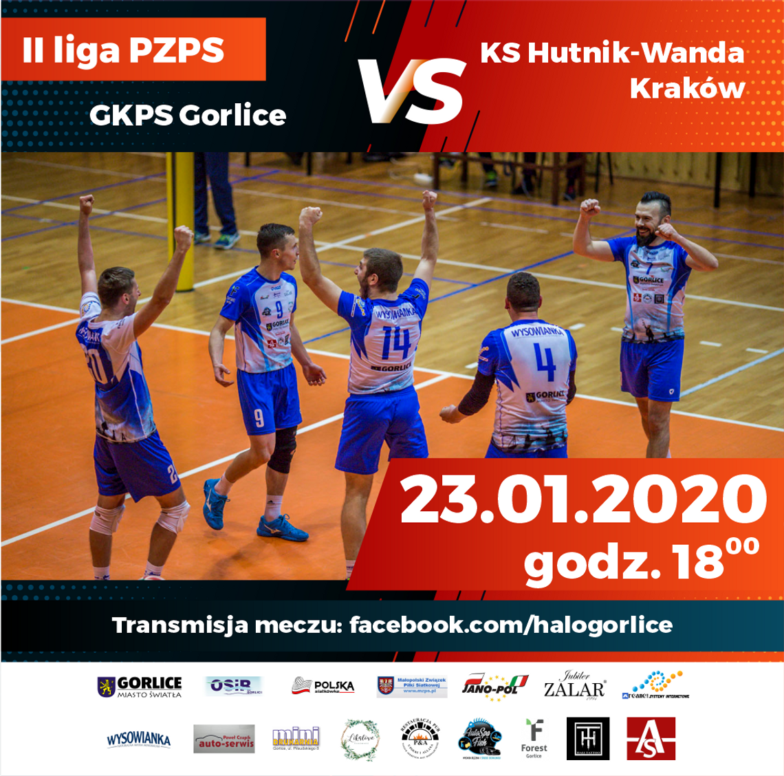 Mecz II ligi siatkówki mężczyzn: GKPS Gorlice - KS Hutnik-Wanda Kraków