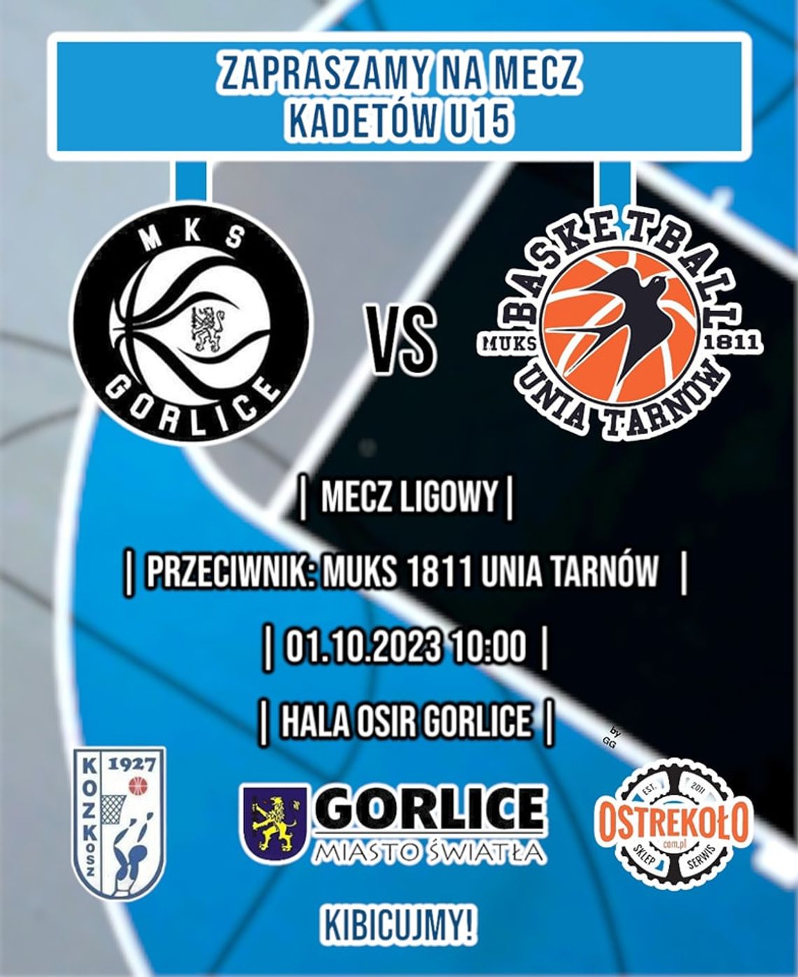 Mecz koszykówki kadetów U-15: MKS Gorlice - Unia Tarnów | halogorlice.info