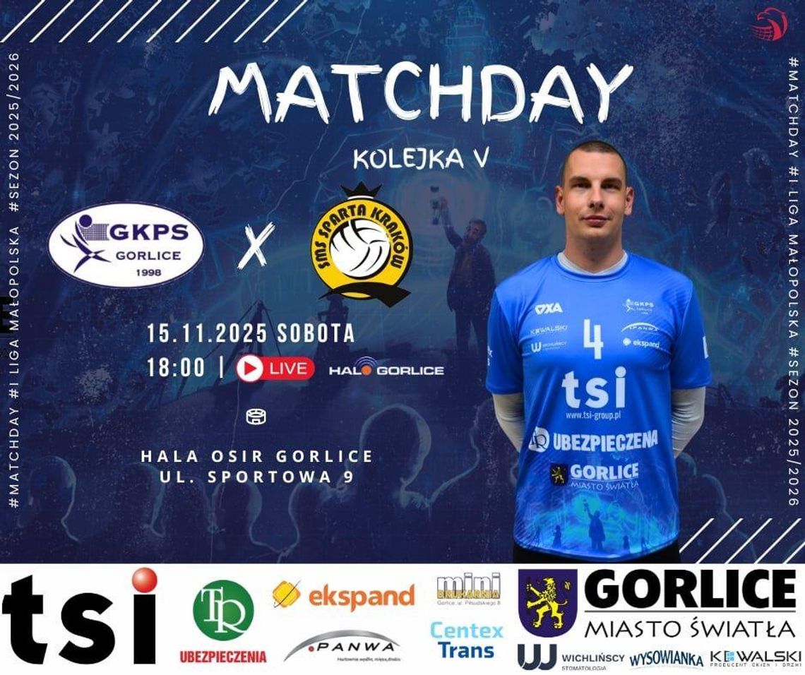 plakat zapowiadający mecz siatkówki GKPS Gorlice – SMS Sparta Kraków