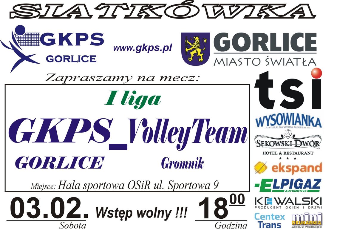 Mecz siatkówki: GKPS Gorlice - VolleyTeam Gromnik | halogorlice.info