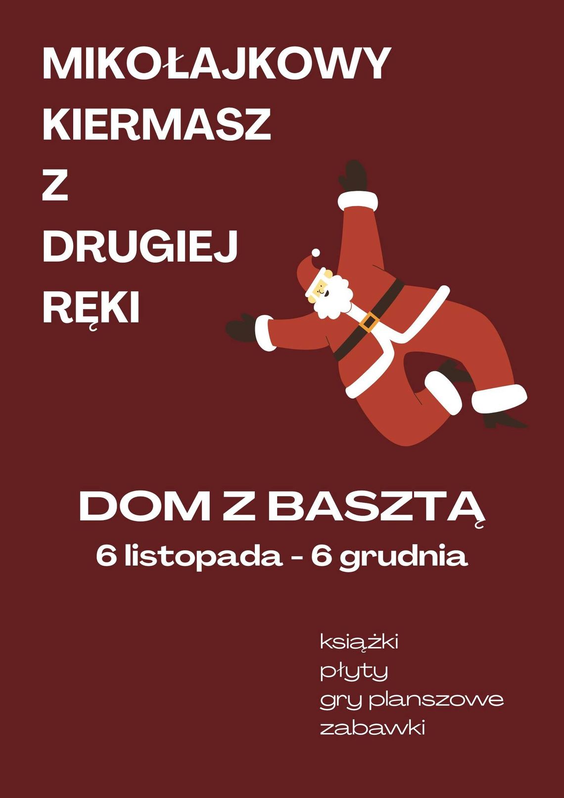 Mikołajkowy kiermasz z drugiej ręki w Bieczu | zwiastuny wydarzeń - halogorlice.info Zdjęcie przedstawia plakat promujący wydarzenie Mikołajkowy kiermasz z drugiej ręki w Bieczu