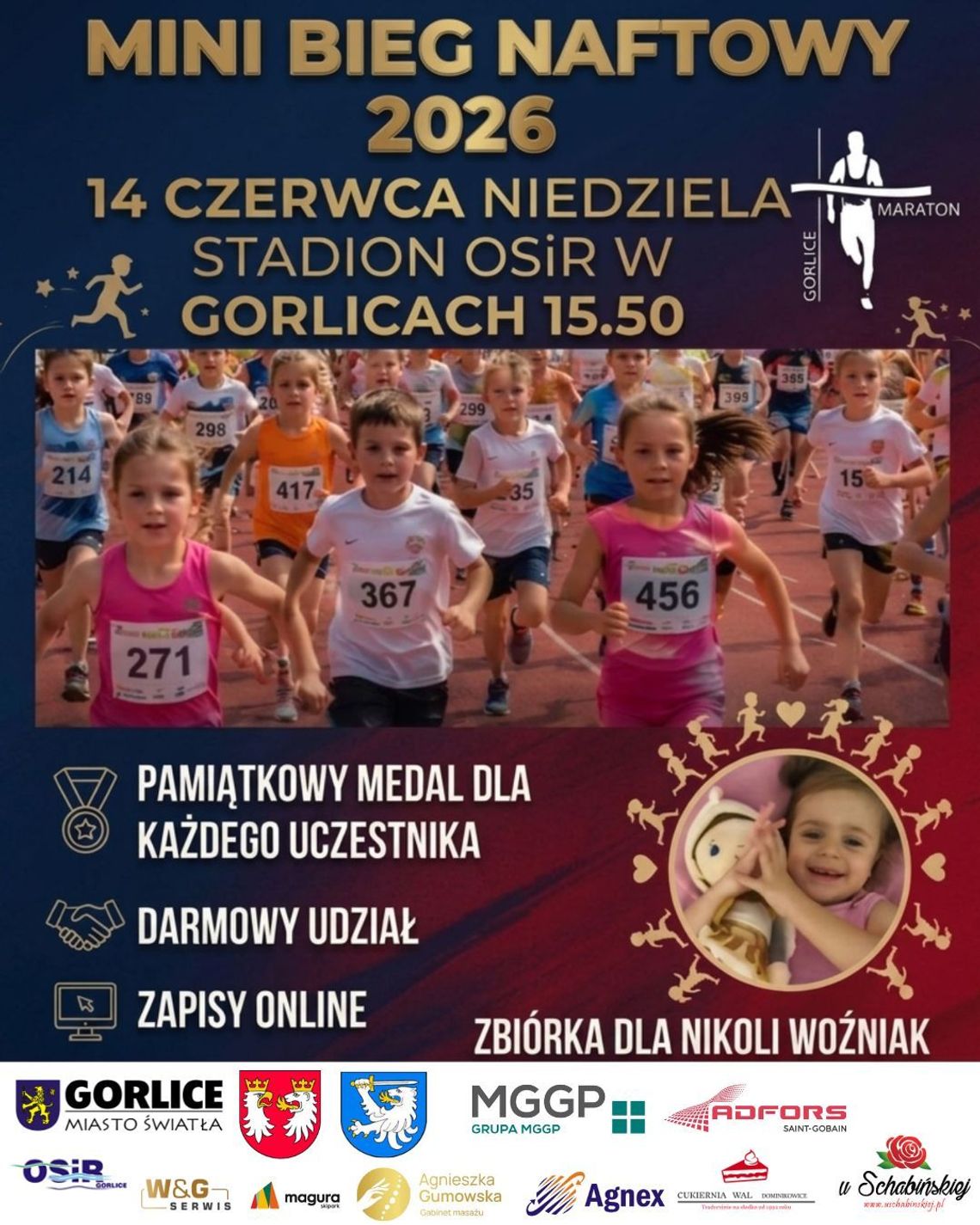 Mini Bieg Naftowy 2026 | zapowiedzi wydarzeń - halogorlice.info zdjęcie przedstawia plakat promujący wydarzenie - Mini Bieg Naftowy 2026