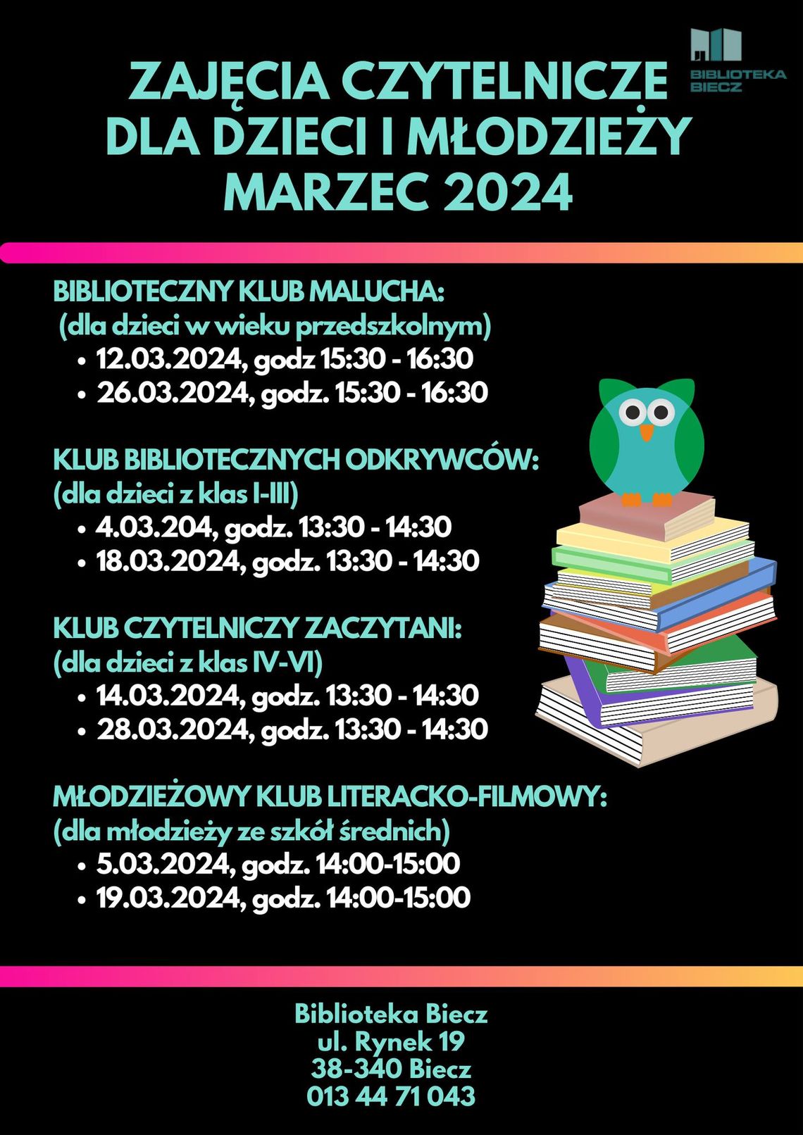 Młodzieżowy Klub Książki w Bieczu | halogorlice.info