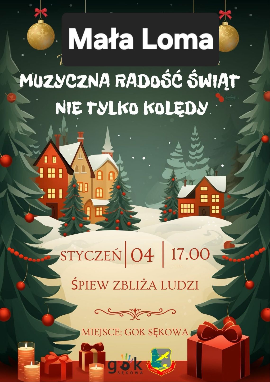 Plakat zapowiadający wydarzenie - Muzyczna Radość Świąt- Nie tylko kolędy