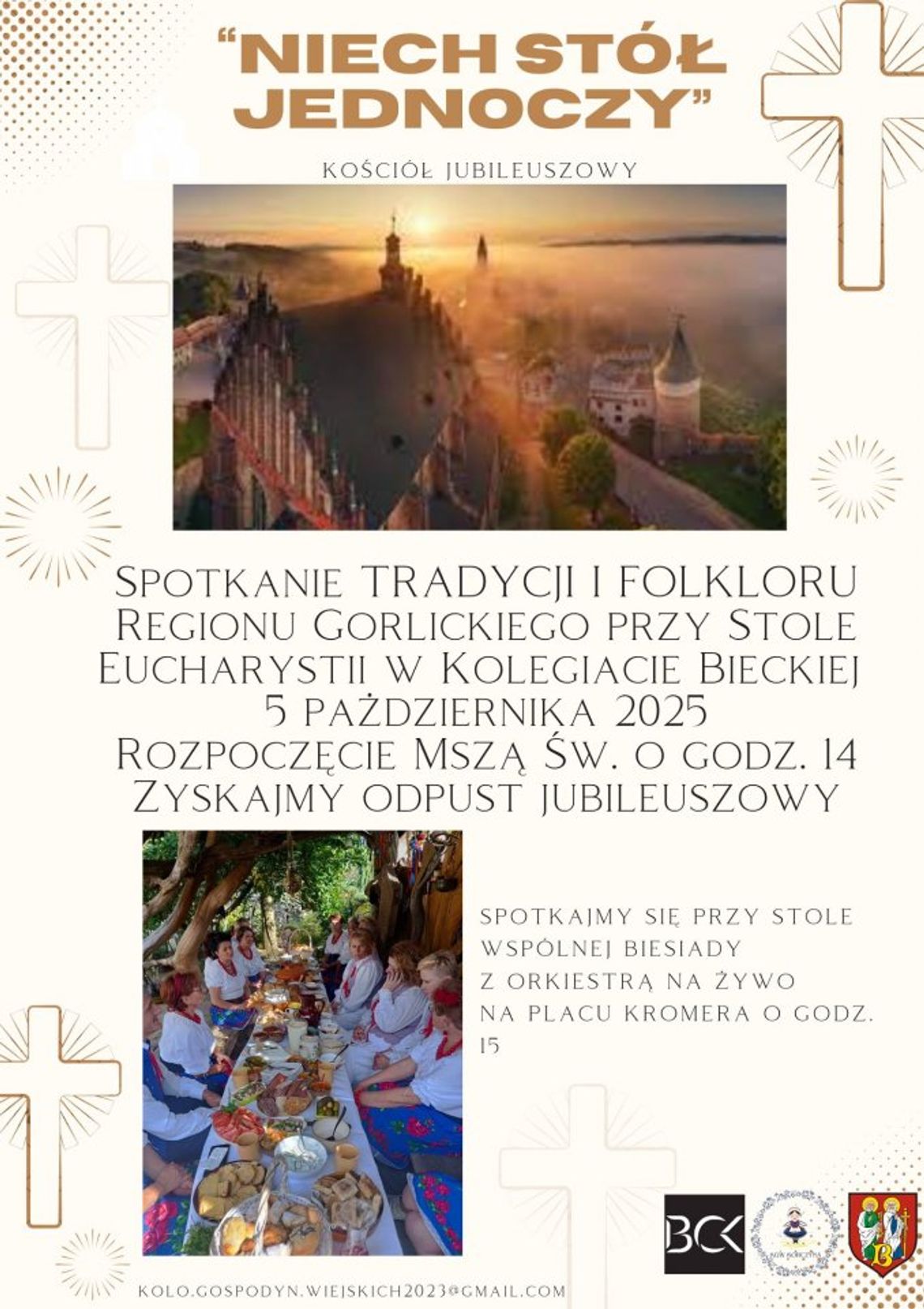 Zdjęcie przedstawia plakat promujący wydarzenie Niech stół jednoczy. Spotkanie tradycji i folkloru