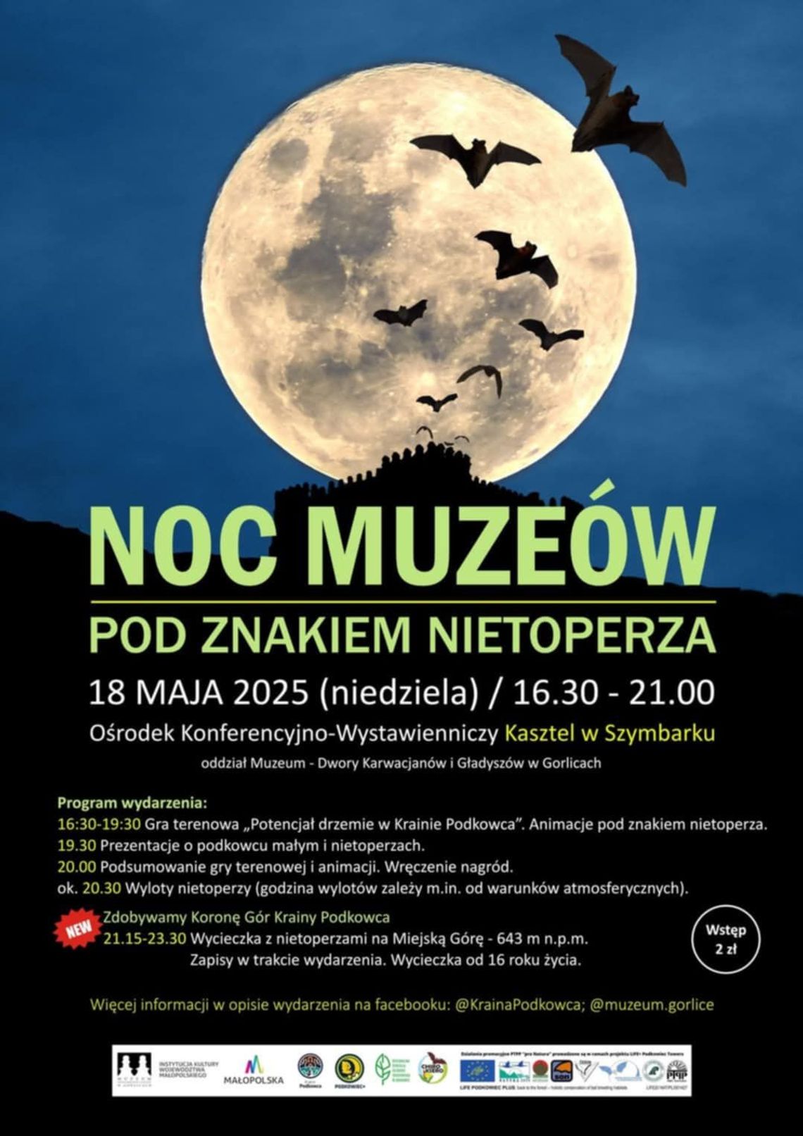 Noc Muzeów pod znakiem nietoperza | zwiastuny imprez – halogorlice.info Plakat promujący Noc Muzeów w Szymbarku