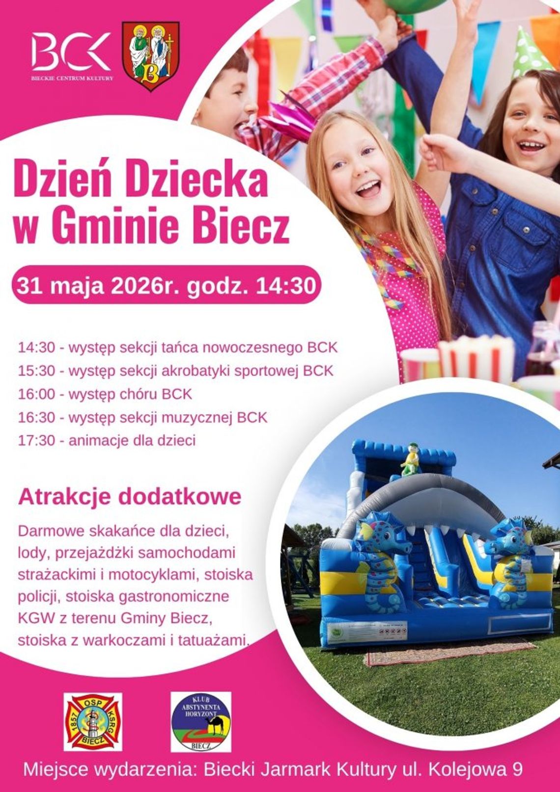 Obchody Dnia Dziecka w Gminie Biecz | zapowiedzi wydarzeń - halogorlice.info zdjęcie przedstawia plakat promujący wydarzenie - Obchody Dnia Dziecka w Gminie Biecz