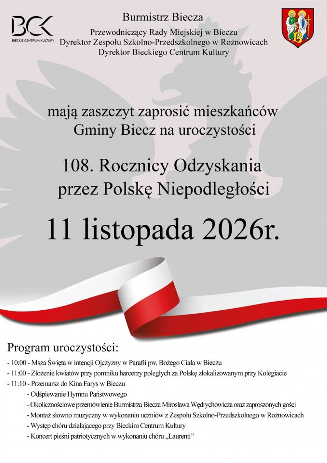Obchody Święta Niepodległości w Bieczu | zapowiedzi wydarzeń - halogorlice.info