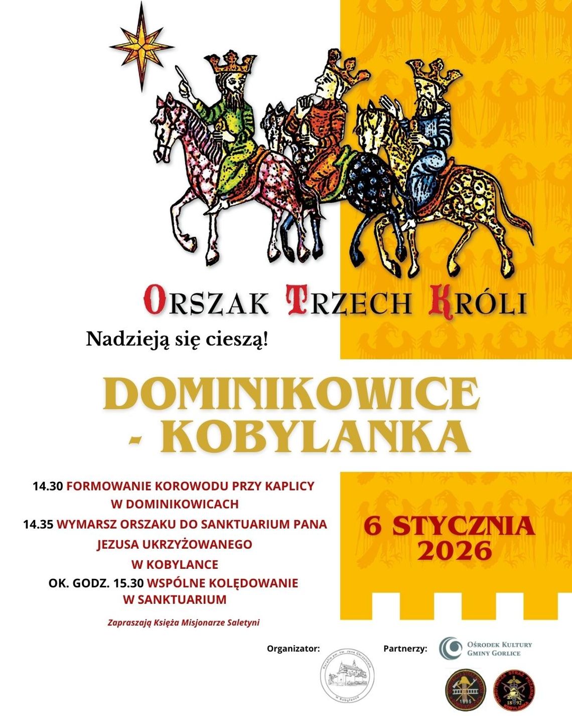 Orszak Trzech Króli – Dominikowice–Kobylanka „Nadzieją się cieszą” | zapowiedzi wydarzeń - halogorlice.info Plakat zapowiadający wydarzenie - Orszak Trzech Króli – Dominikowice–Kobylanka „Nadzieją się cieszą”