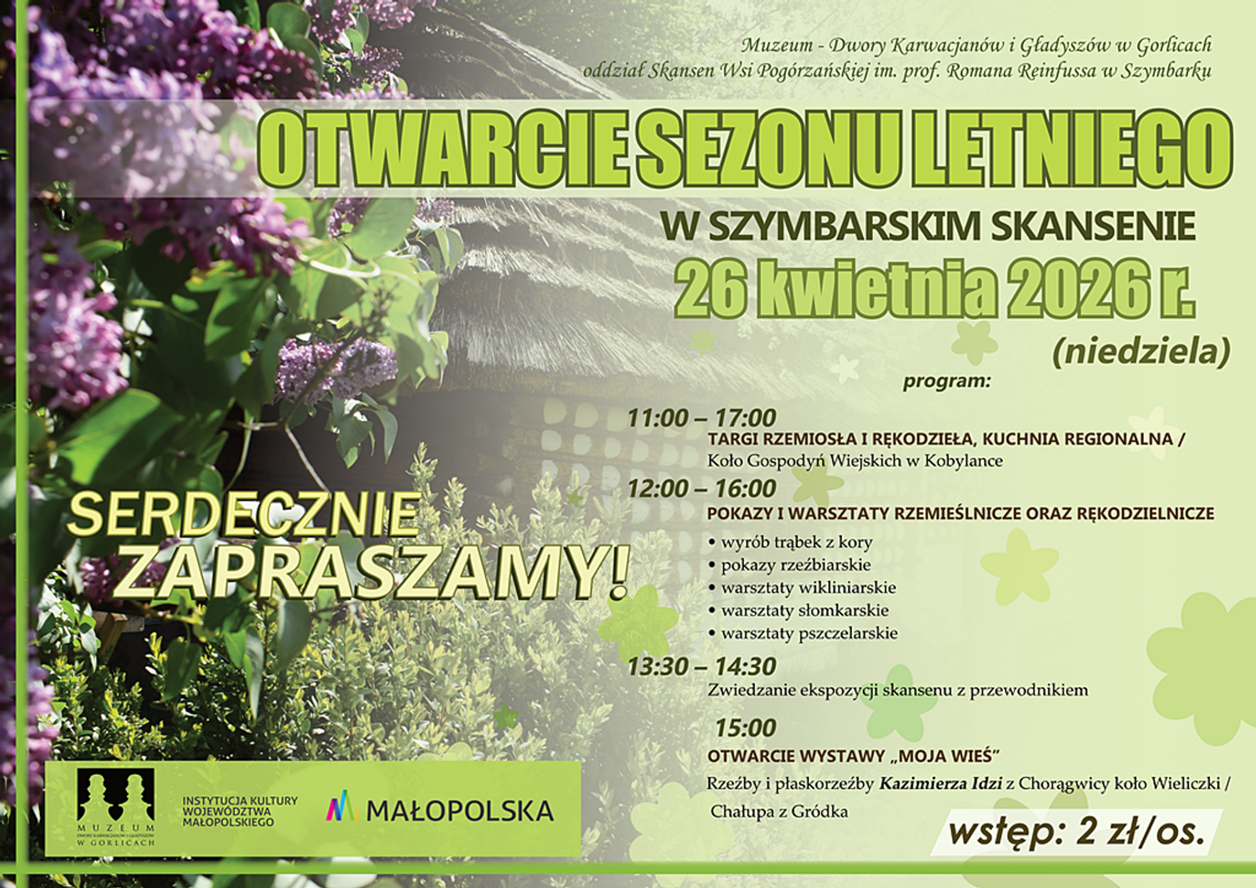 Otwarcie sezonu letniego w Szymbarskim skansenie | zapowiedzi wydarzeń - halogorlice.info Plakat zapowiadający wydarzenie - Otwarcie sezonu letniego w Szymbarskim skansenie