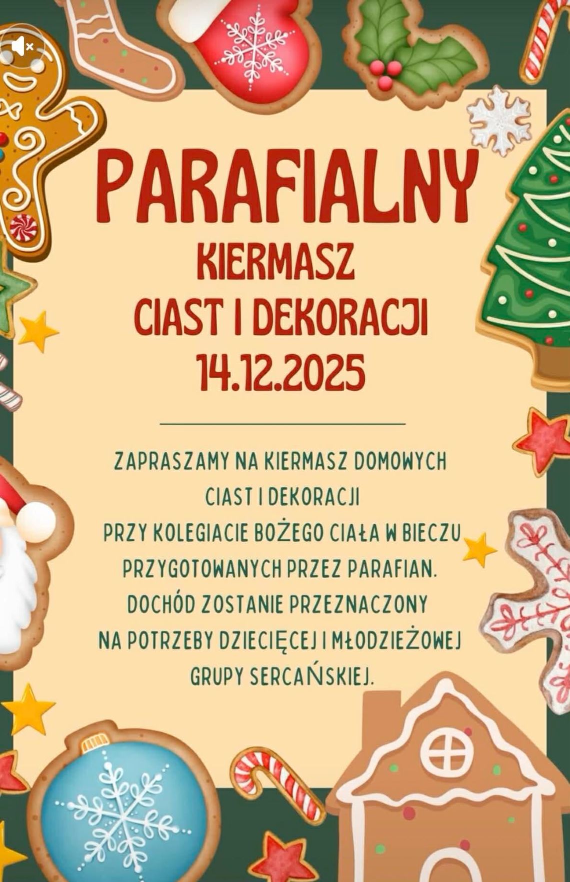 Parafialny kiermasz ciast i dekoracji | zapowiedzi wydarzeń - halogorlice.info Plakat zapowiadający wydarzenie - Parafialny kiermasz ciast i dekoracji