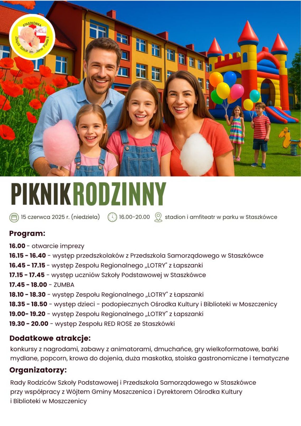 Piknik Rodzinny w Staszkówce | halogorlice.info Plakat zapowiadający wydarzenie Piknik Rodzinny w Staszkówce