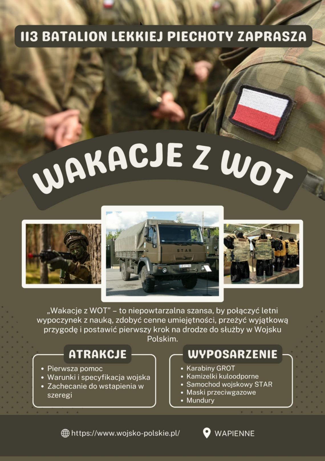 Zdjęcie przedstawia plakat promujący wydarzenie Piknik z Wojskami Obrony Terytorialnej