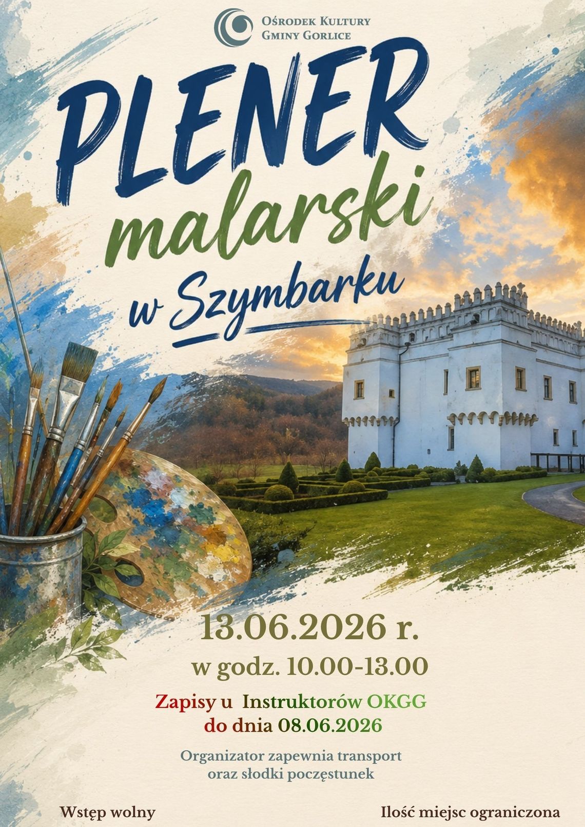 plakat zapowiadający wydarzenie - Plener malarski w Szymbarku