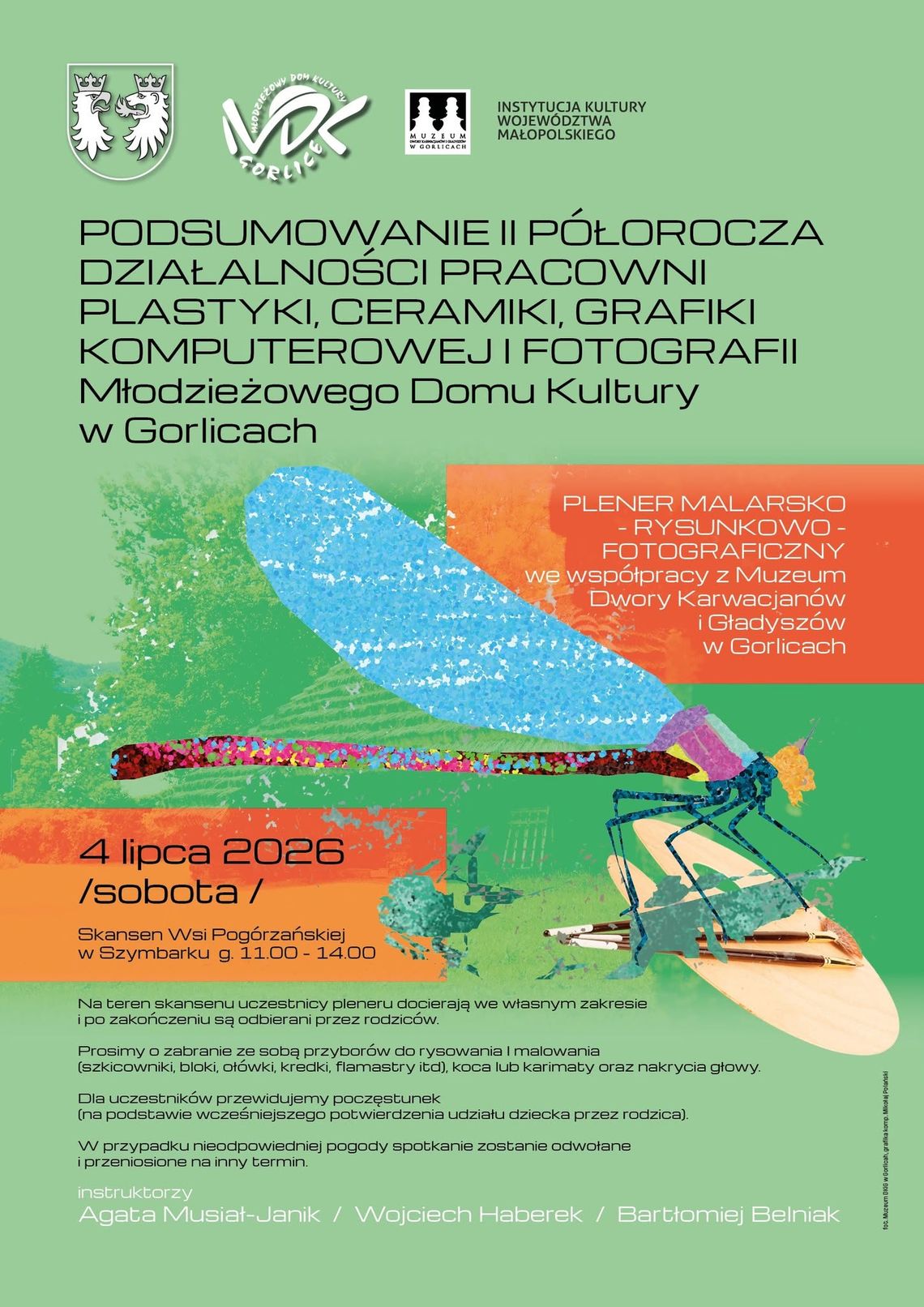 Zdjęcie przedstawia plakat zapowiadający wydarzenie -  Plener malarsko-rysunkowo-fotograficzny