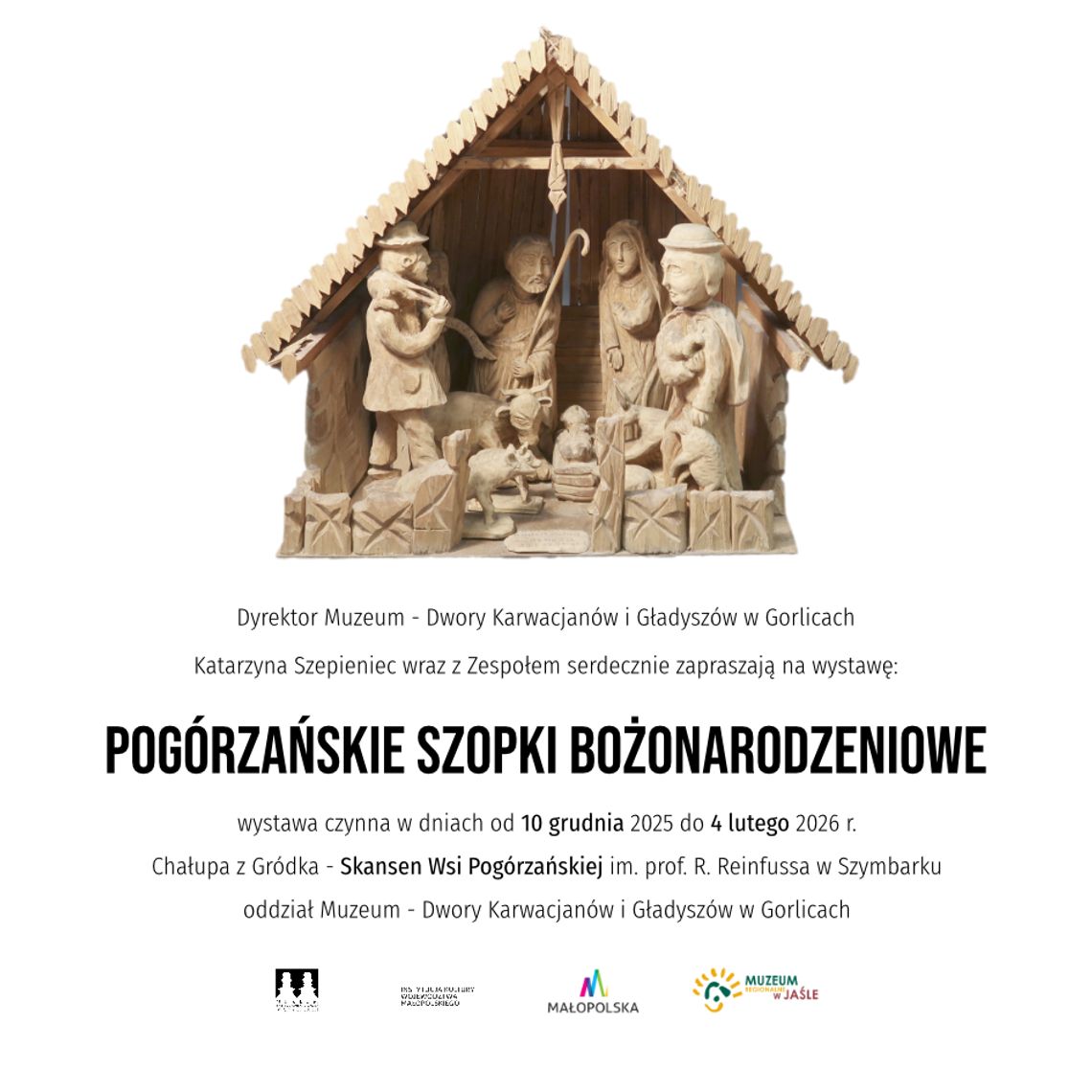 plakat zapowiadający pogórzańskie szopki bożonarodzeniowe