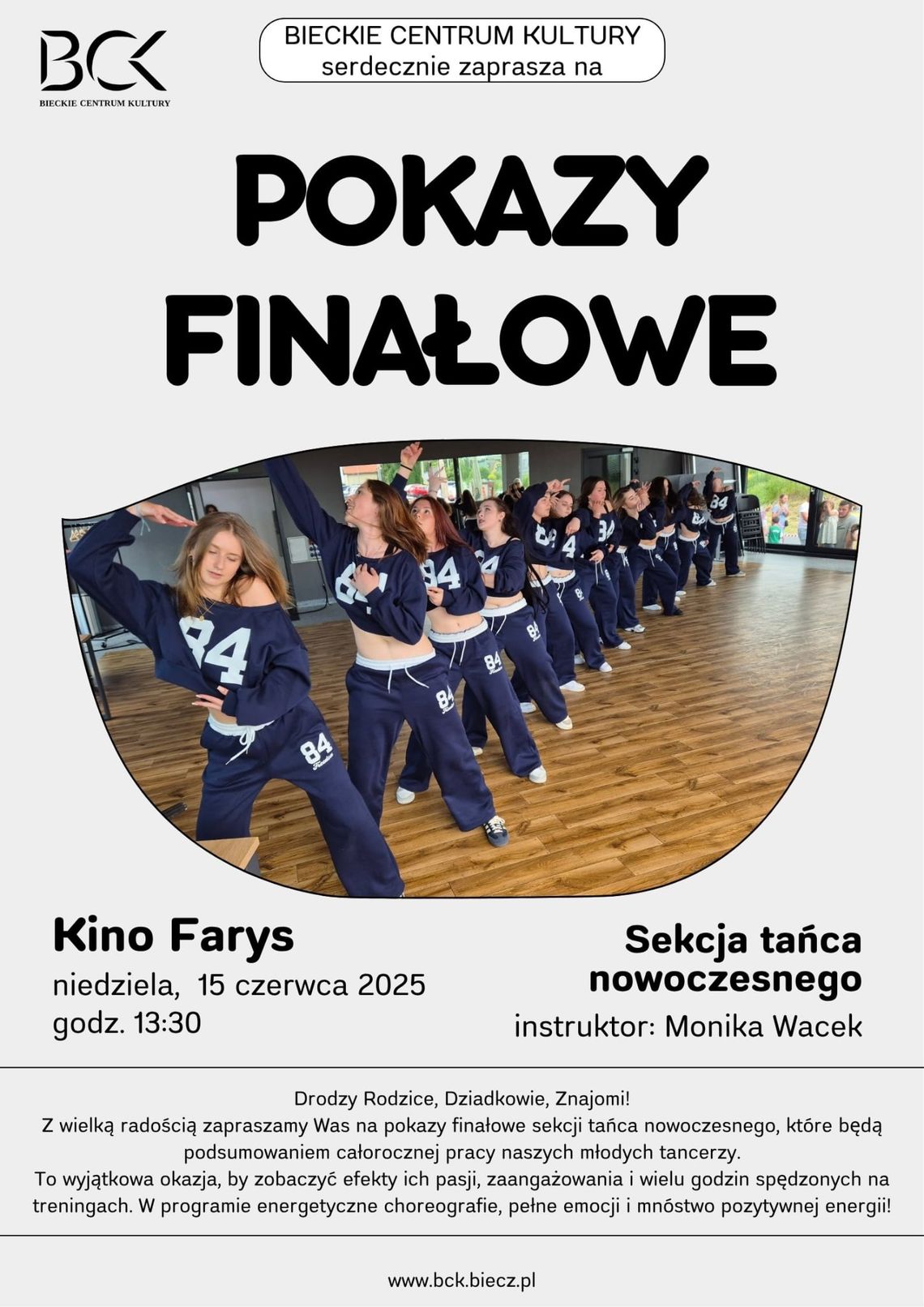 Pokazy finałowe w BCK | halogorlice.info Plakat zapowiadający wydarzenie Pokazy finałowe w BCK