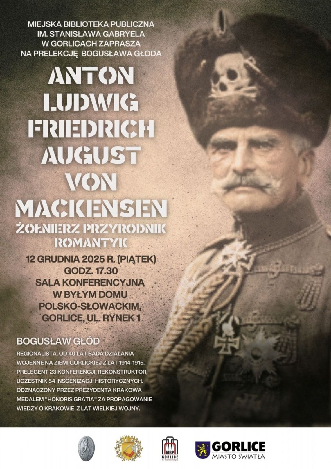 Plakat zapowiadający wydarzenie - Prelekcja Bogusława Głoda