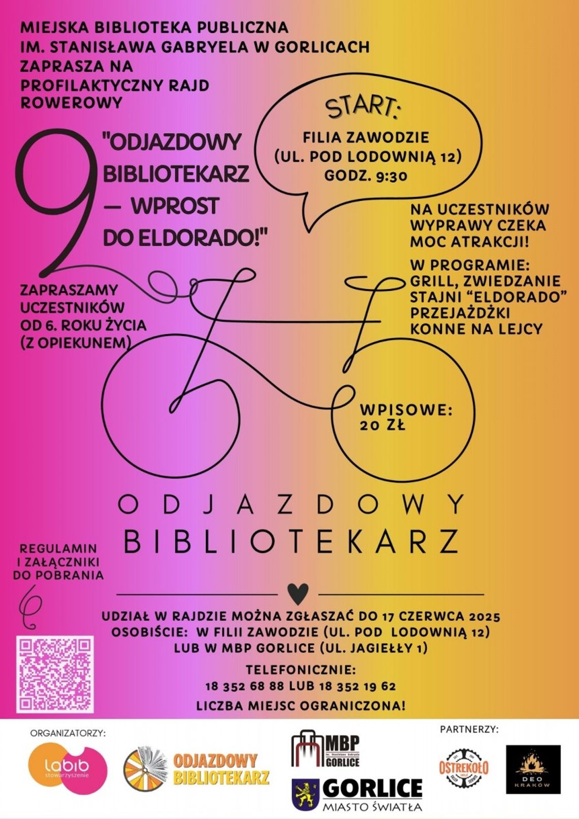 Profilaktyczny rajd rowerowy: Odjazdowy Bibliotekarz – wprost do Eldorado | halogorlice.info Plakat zapowiadający wydarzenie Profilaktyczny rajd rowerowy: Odjazdowy Bibliotekarz - wprost do Eldorado