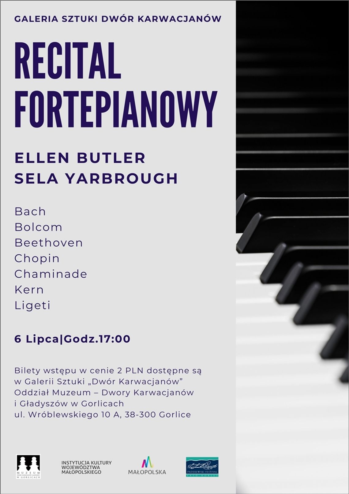 Recital fortepianowy w Gorlicach | halogorlice.info Plakat zapowiadający Recital fortepianowy w Gorlicach