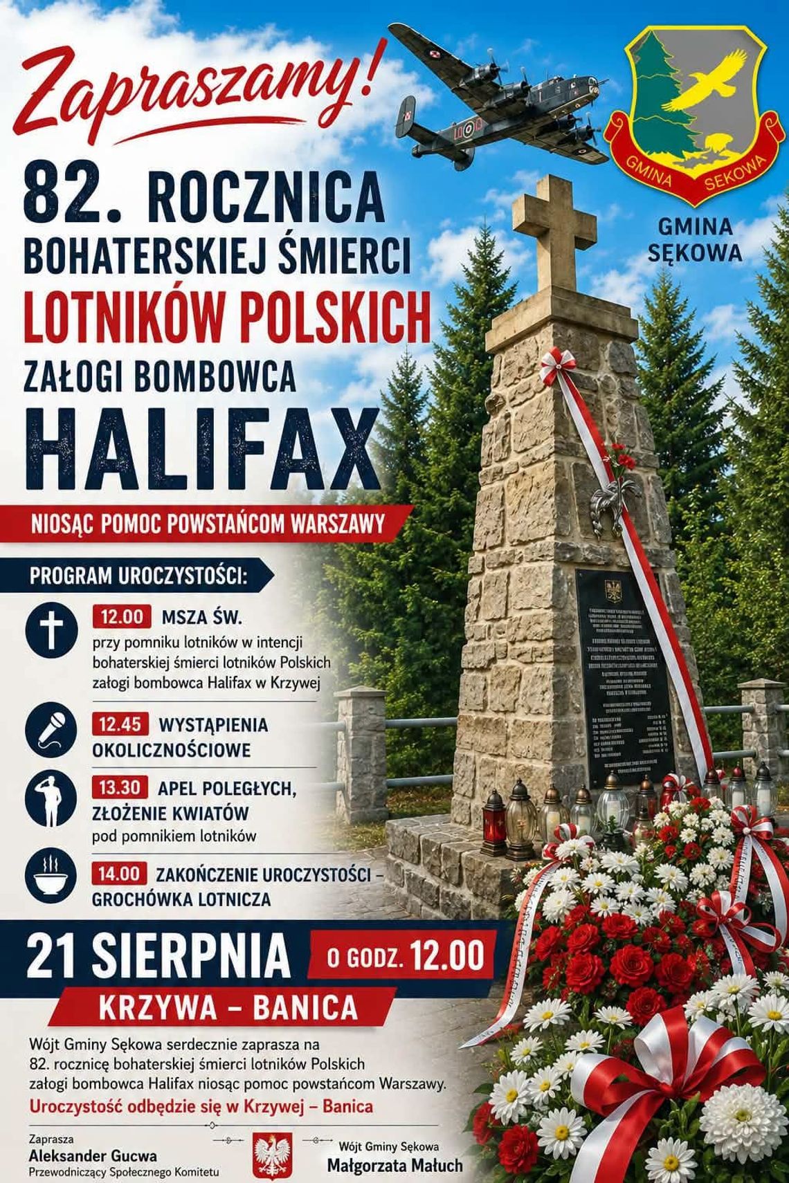 Rocznica śmierci lotników w Krzywej | zapowiedzi wydarzeń - halogorlice.info