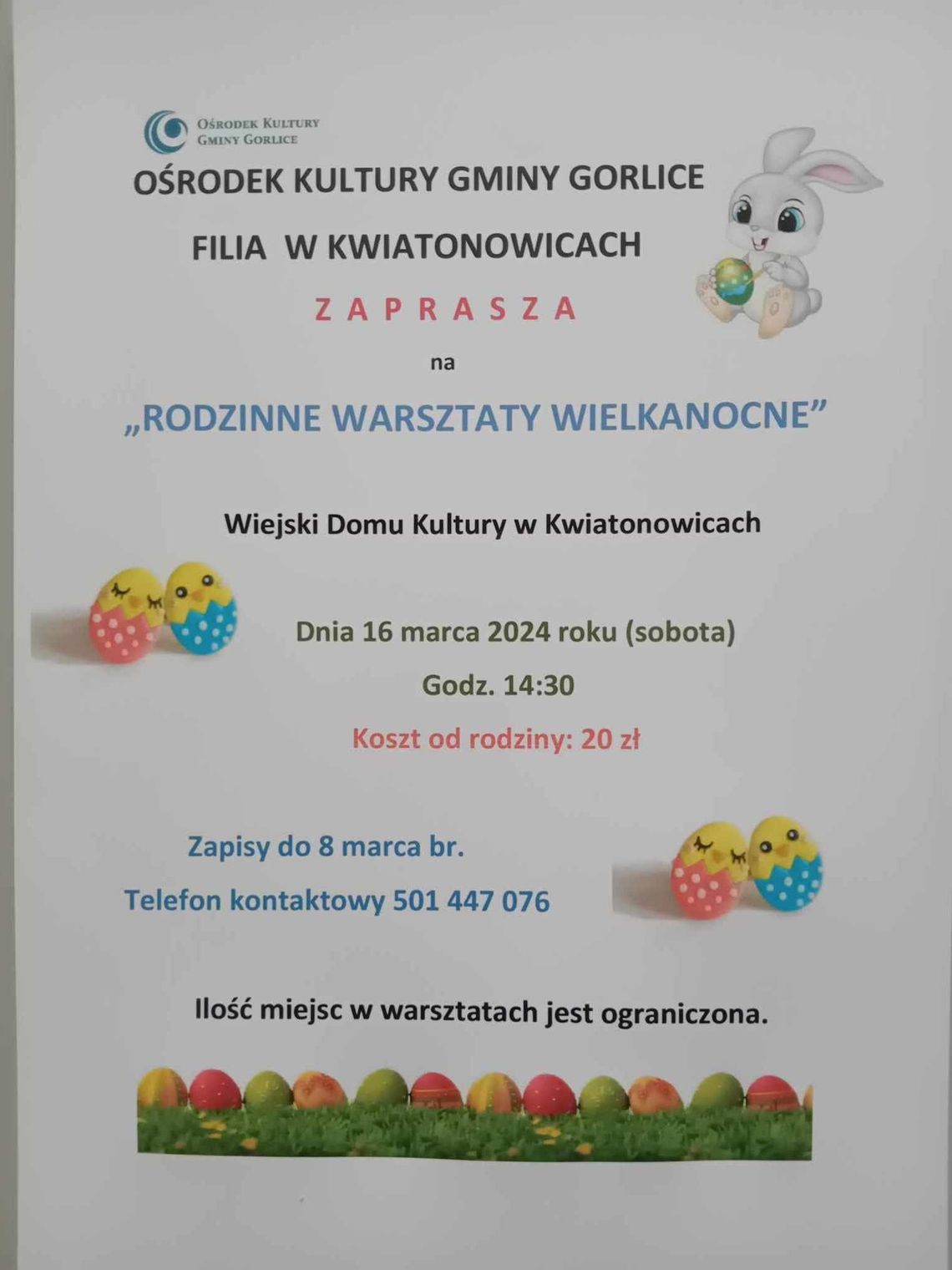 Rodzinne warsztaty wielkanocne w Kwiatonowicach | halogorlice.info