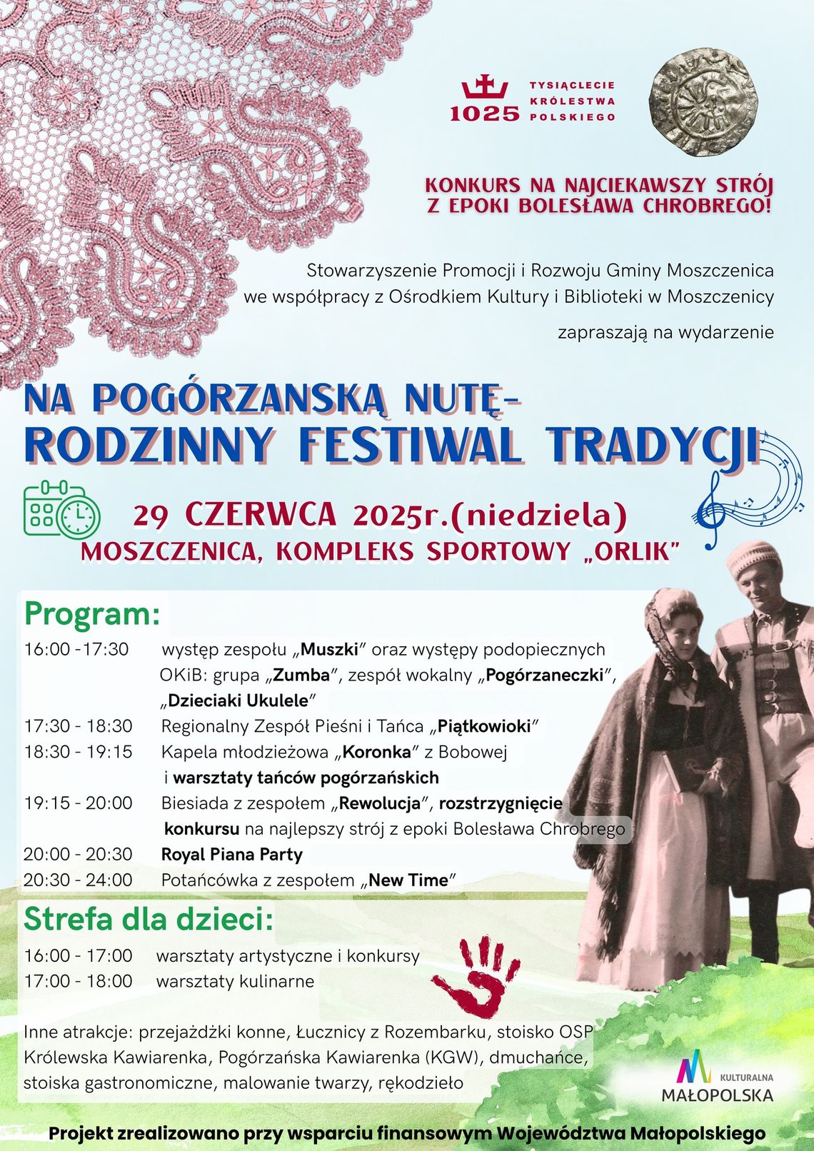 Rodzinny Festiwal Tradycji w Moszczenicy | zapowiedzi imprez – halogorlice.info Plakat zapowiadający wydarzenie Rodzinny Festiwal Tradycji w Moszczenicy