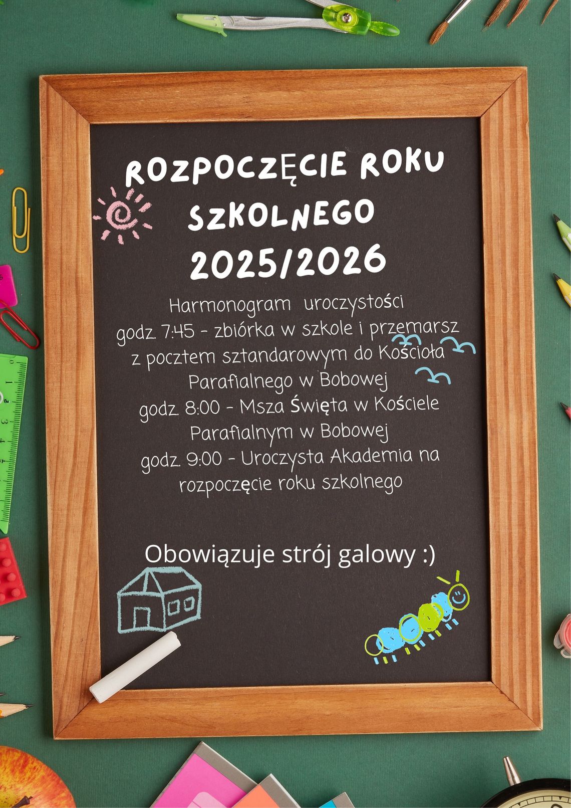 Rozpoczęcie roku szkolnego 2025/26 w ZSZ w Bobowej | halogorlice.info Zdjęcie przedstawia plakat promujący wydarzenie Rozpoczęcie roku szkolnego 2025/26 w Bobowej