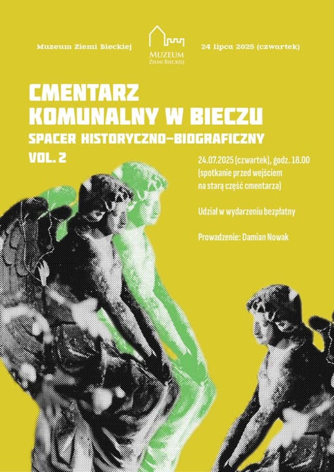 Plakat zapowiadający wydarzenie Spacer historyczno-biograficzny w Bieczu