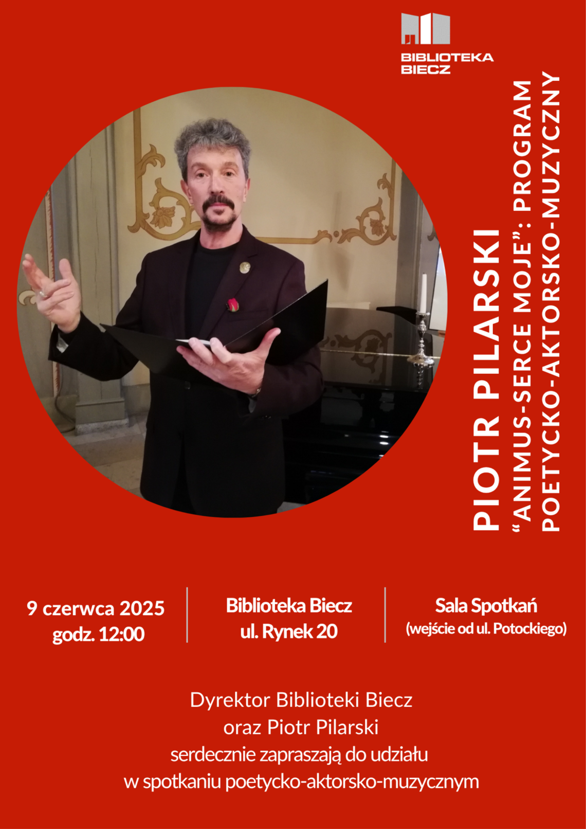 Spotkanie poetyckie z Piotrem Pilarskim | halogorlice.info Plakat zapowiadający wydarzenie spotkanie poetyckie z Piotrem Pilarskim