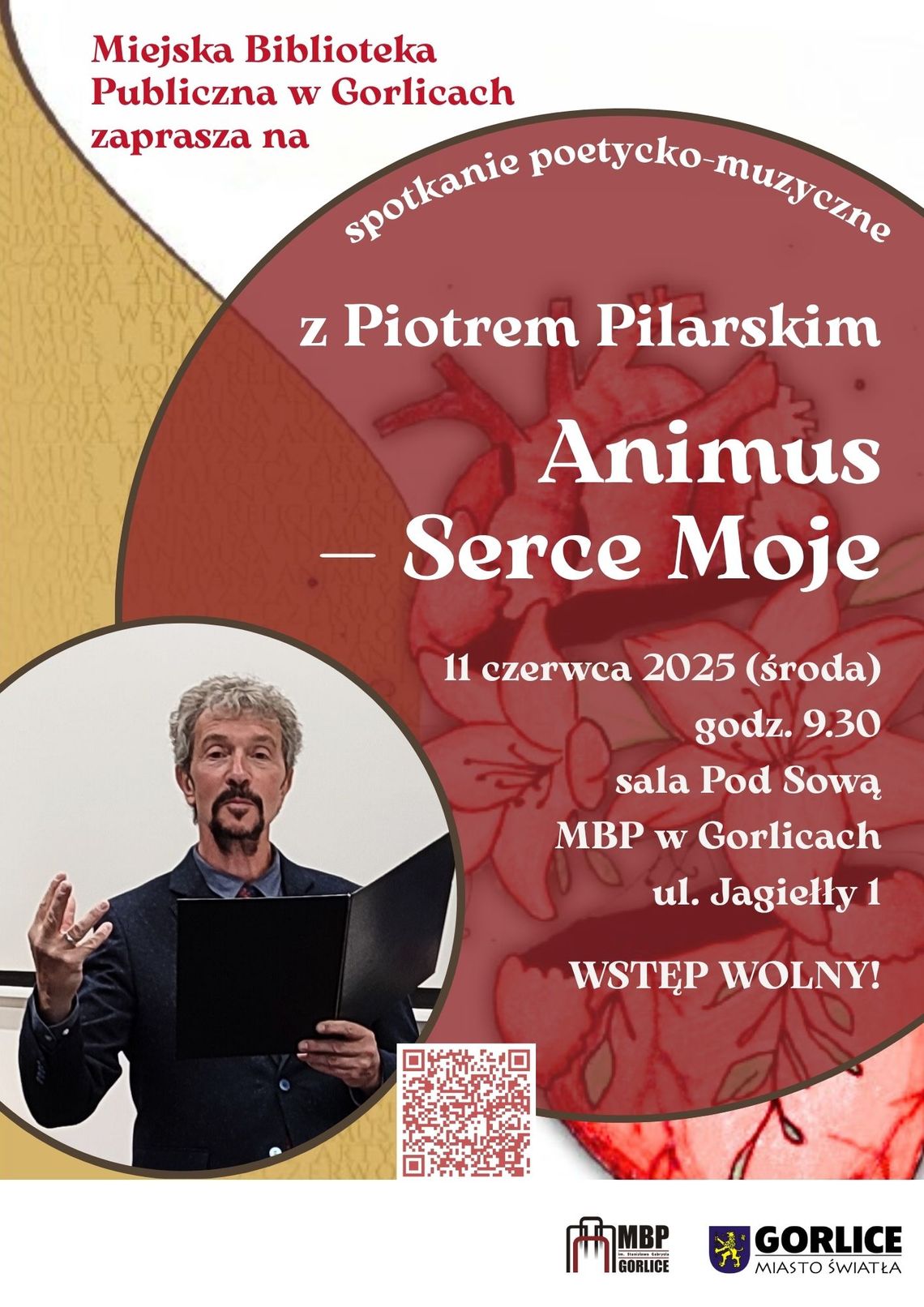 Spotkanie poetycko-muzyczne z Piotrem Pilarskim | halogorlice.info Plakat zapowiadający wydarzenie Spotkanie poetycko-muzyczne z Piotrem Pilarskim