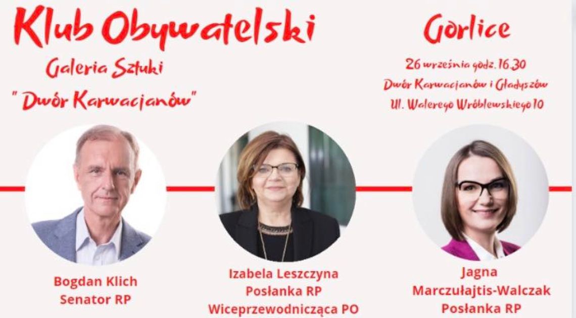 Jagna Marczułajtis-Walczak zaprasza na spotkanie „Klub Obywatelski” | halogorlice.info