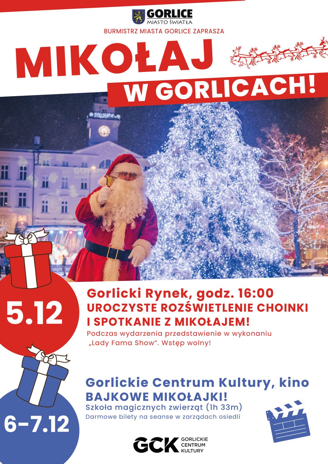 Spotkanie z Mikołajem na Gorlickim rynku | zapowiedzi wydarzeń - halogorlice.info plakat zapowiadający wydarzenie Spotkanie z Mikołajem na Gorlickim rynku