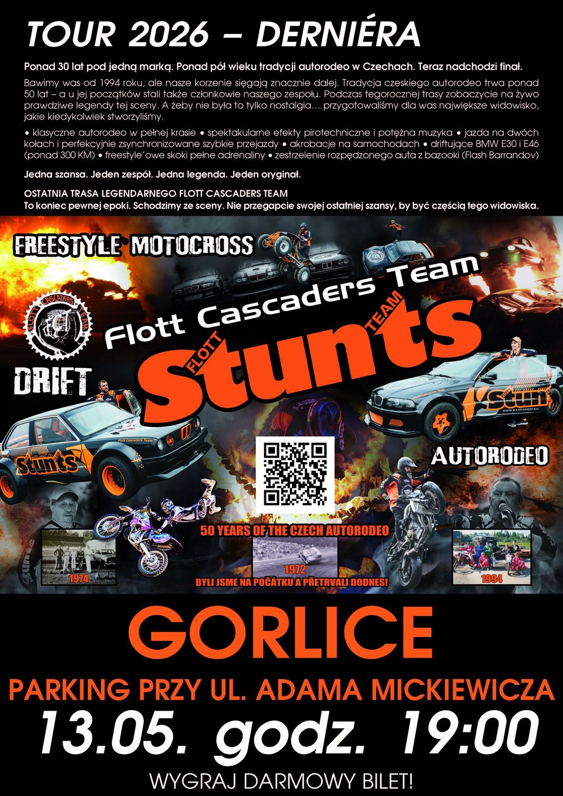 Stunt Show w Gorlicach | zapowiedzi wydarzeń - halogorlice.info zdjęcie przedstawia plakat promujący wydarzenie - Stunt Show w Gorlicach