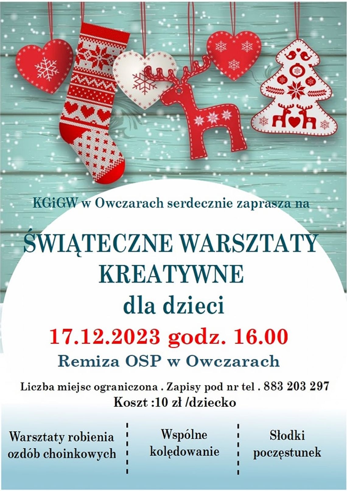 Świąteczne warsztaty kreatywne w Owczarach | halogorlice.info