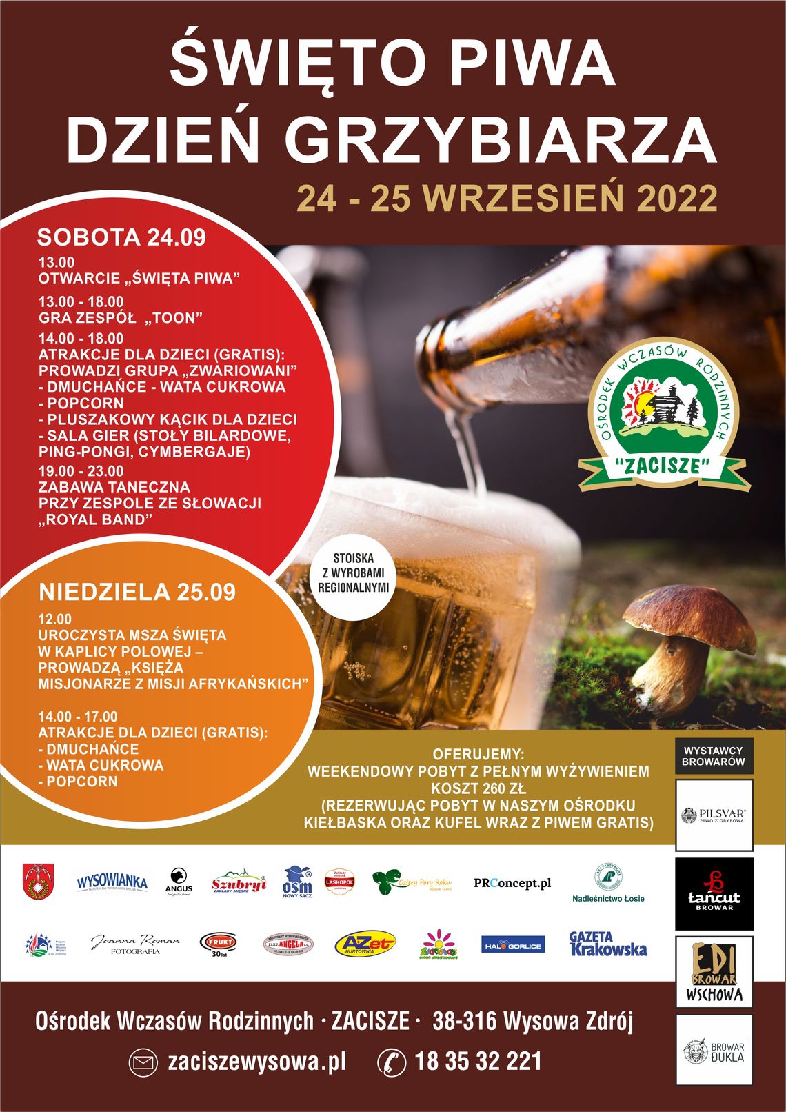 Święto Piwa i Wyrobów Regionalnych, Dzień Grzybiarza – Wysowa-Zdrój | zapowiedzi imprez - halogorlice.info