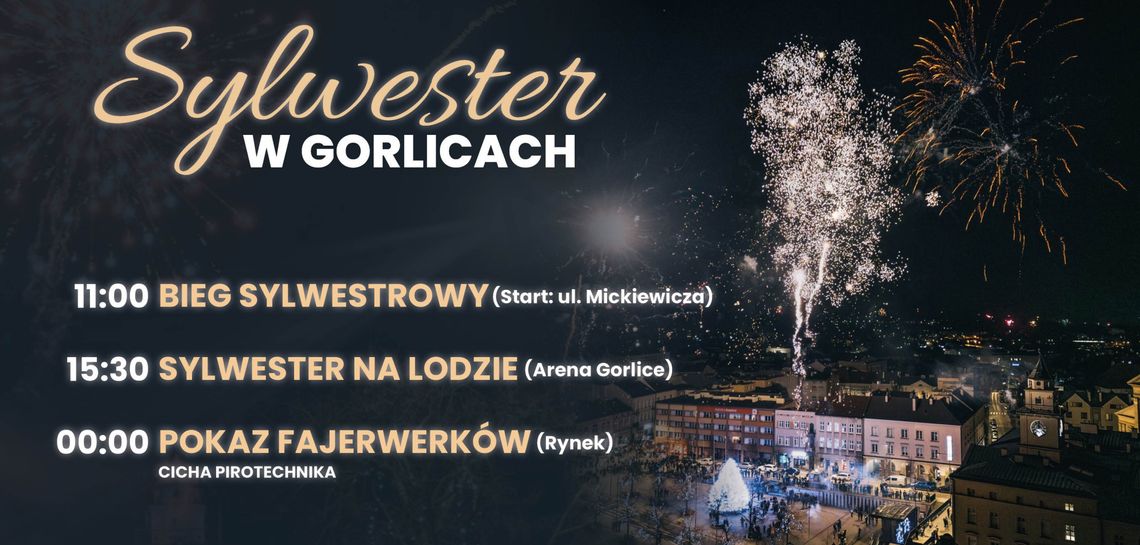 Plakat zapowiadający wydarzenie- sylwester 2025-26