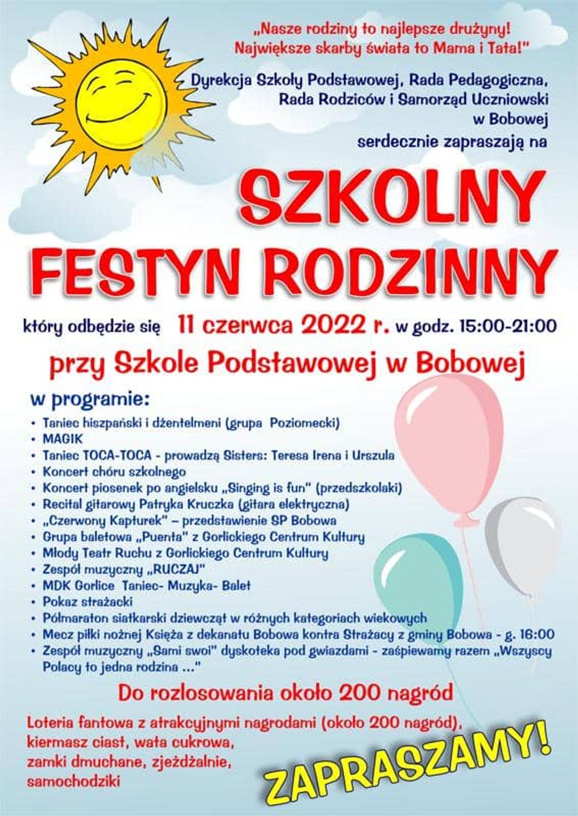 Szkolny Festyn Rodzinny w Bobowej | zapowiedzi imprez – halogorlice.info