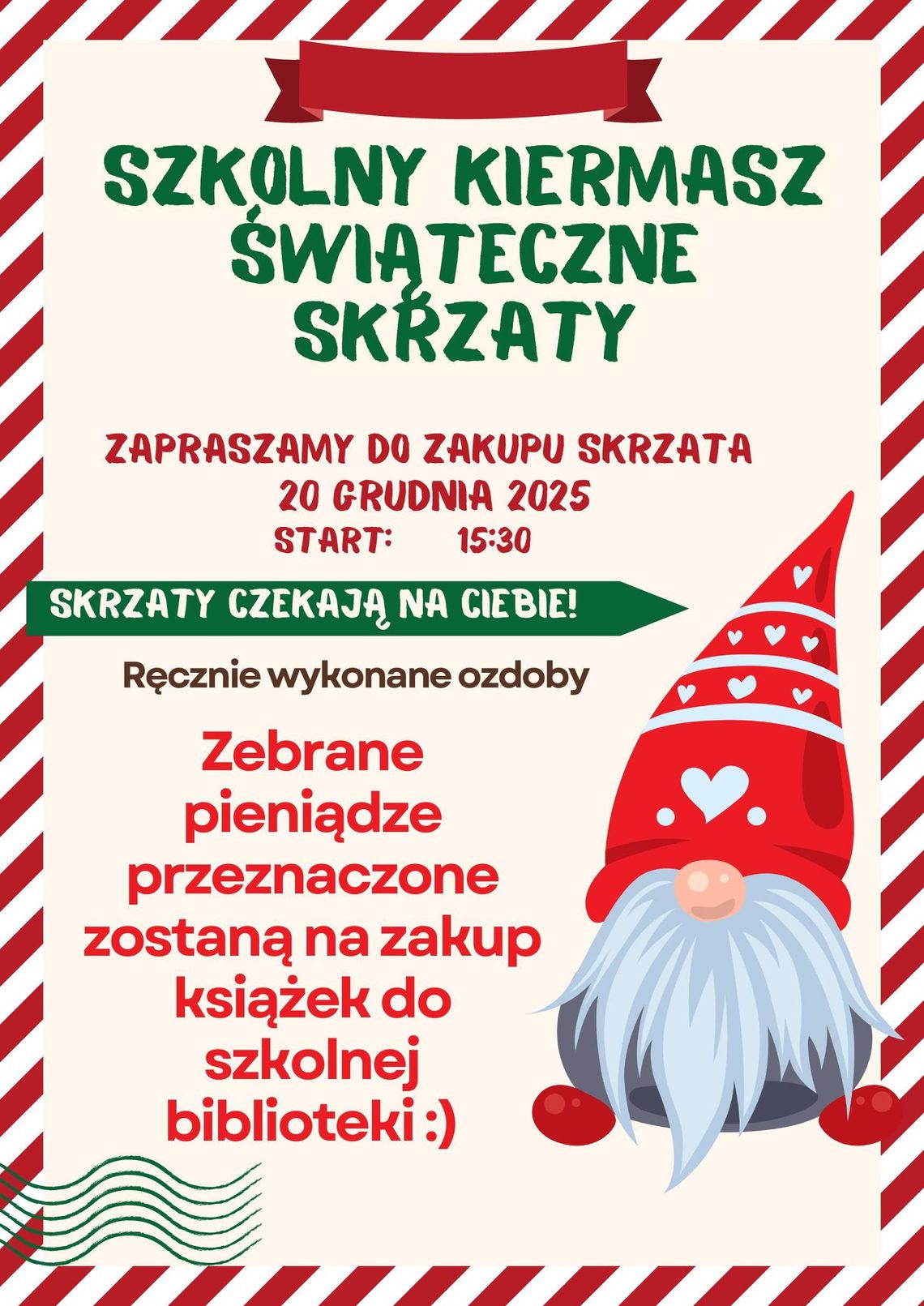 Szkolny kiermasz świąteczny „Skrzaty” w Brunarach | zapowiedzi wydarzeń - halogorlice.info Plakat zapowiadający wydarzenie - Szkolny kiermasz świąteczny „Skrzaty” w Brunarach