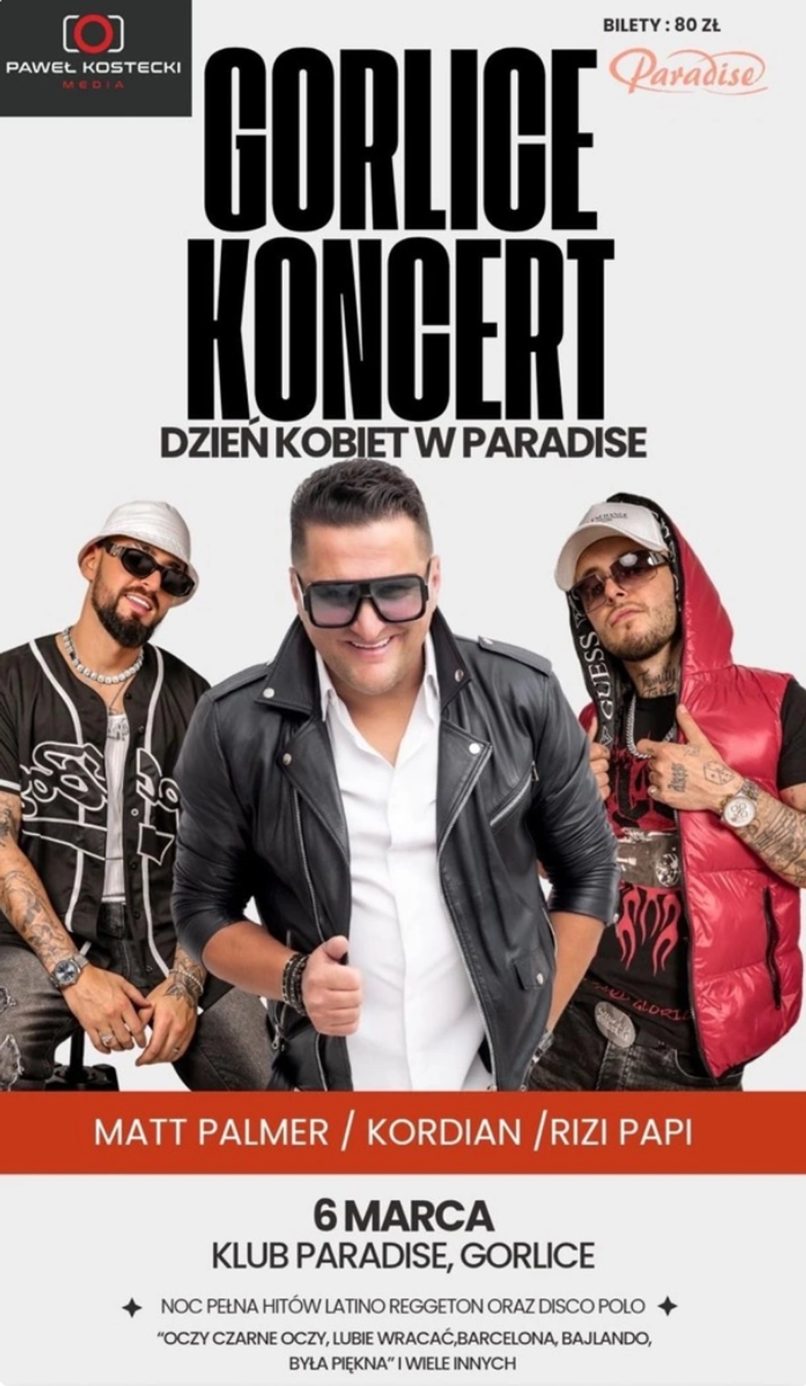 Plakat zapowiadający wydarzenie - Taneczny Dzień Kobiet w Gorlicach – koncert i pomoc dla Nikoli Woźniak