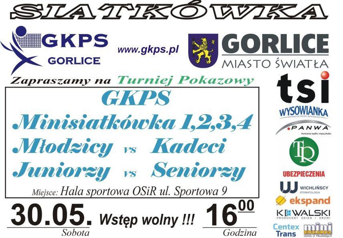 Turniej Pokazowy w Gorlicach | zapowiedzi wydarzeń - halogorlice.info Zdjęcie przedstawia plakat zapowiadający wydarzenie - Turniej Pokazowy w Gorlicach