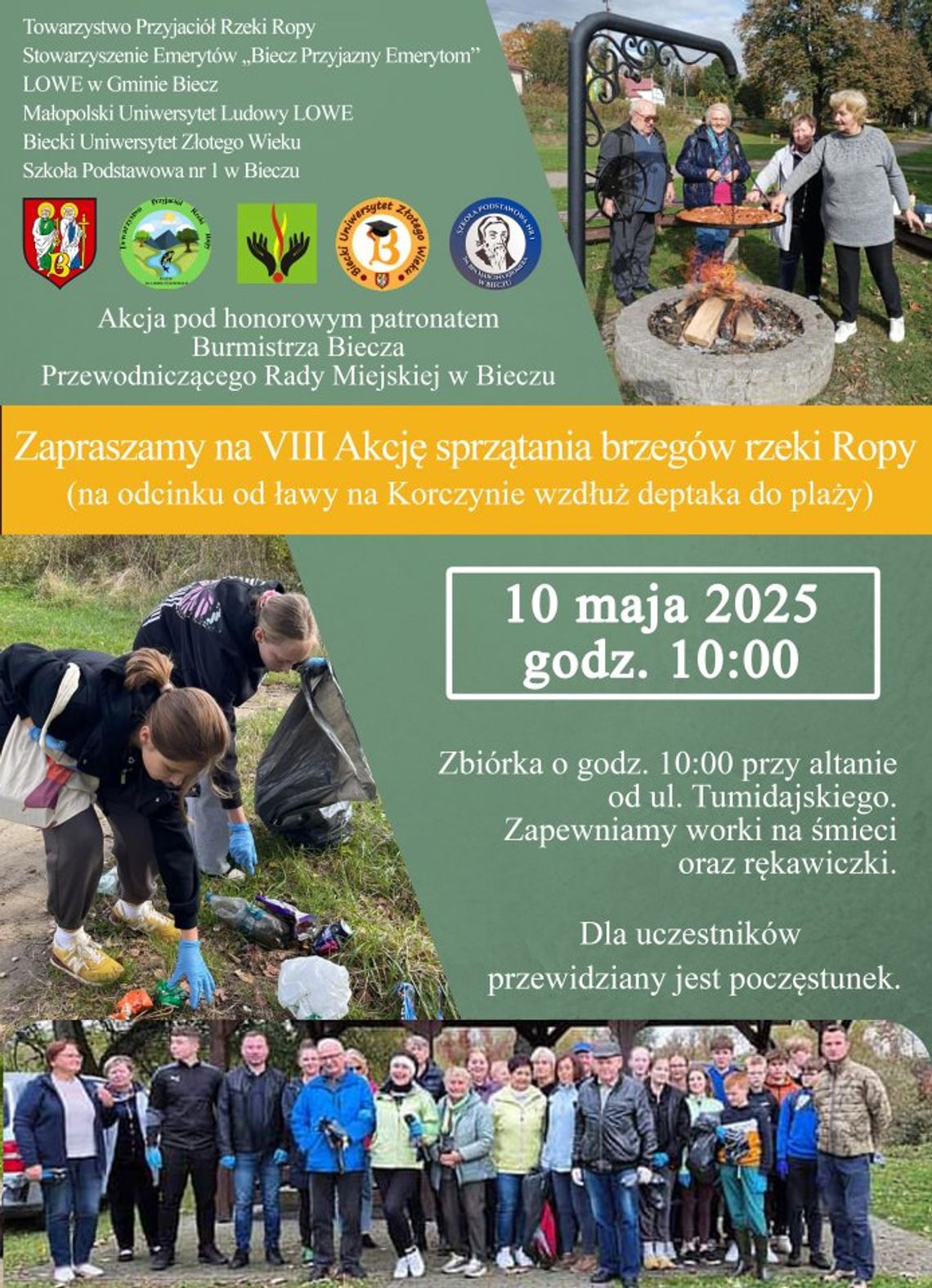 VIII Akcja sprzątania brzegów rzeki Ropy | halogorlice.info Plakat promujący akcję sprzątania brzegów rzeki Ropy