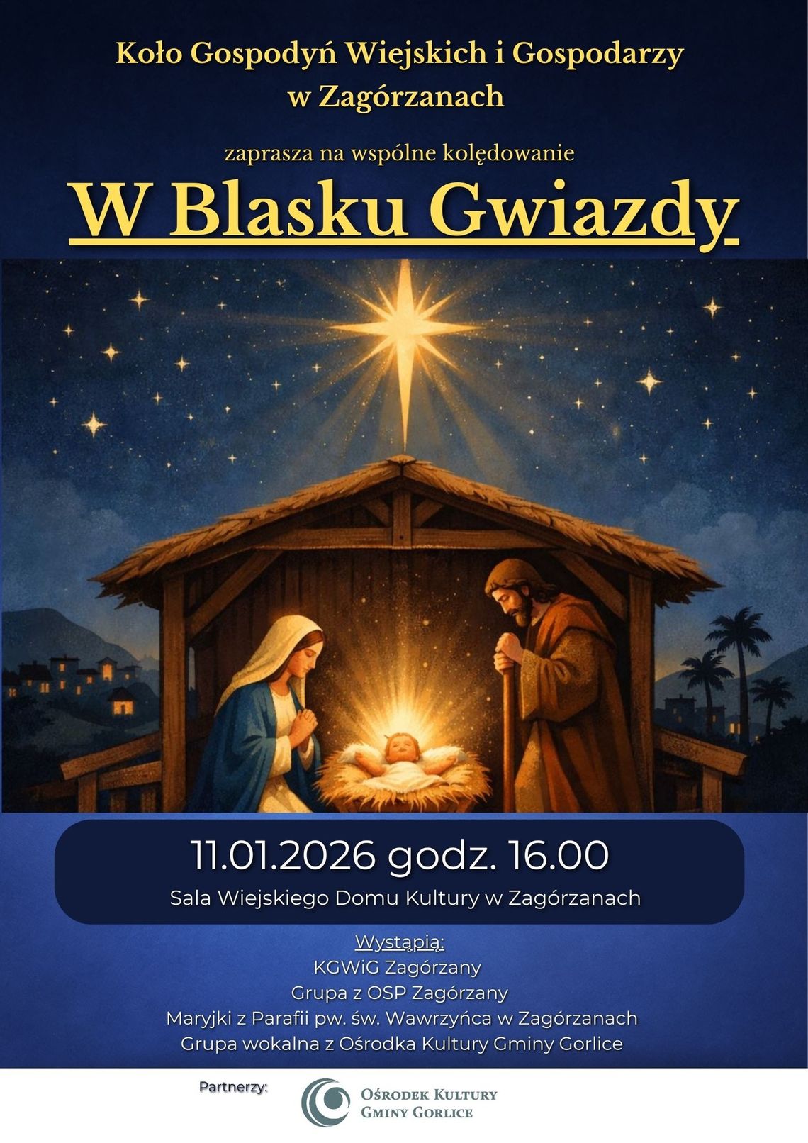 plakat zapowiadający wydarzenie - W blasku gwiazdy w Zagórzanach